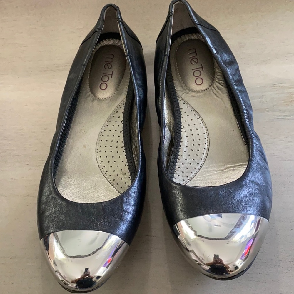 Black and silver leather